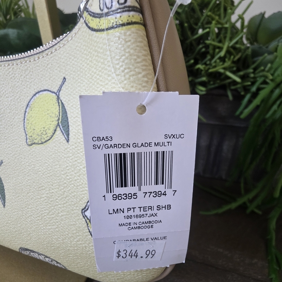 Coach Teri Shoulder Bag/Crossbody Lemon Print Coated Canvas With Matching Wallet - Picture 7 of 15